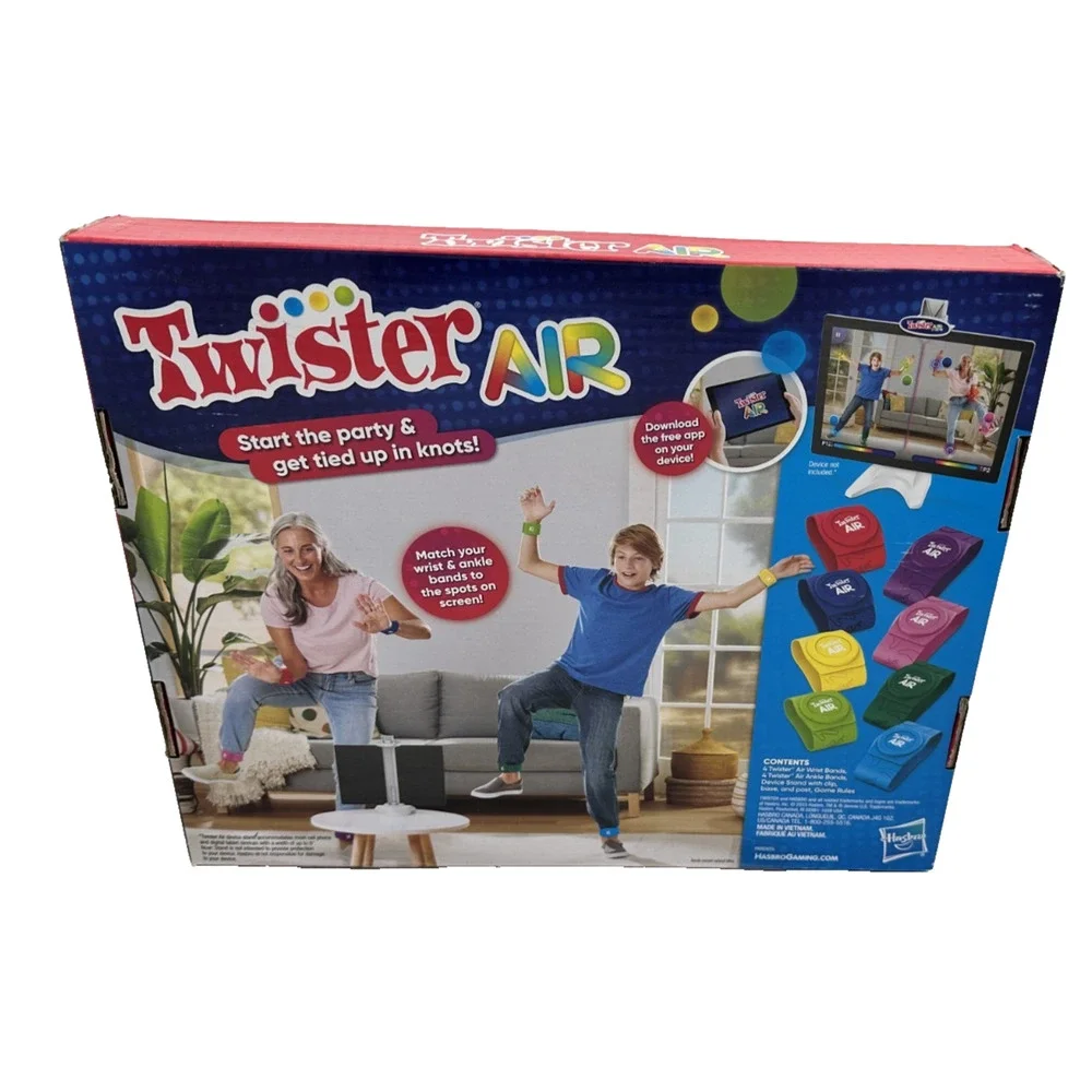 Hasbro Gaming Twister Air Game | AR App Play Game with Wrist and Ankle Bands